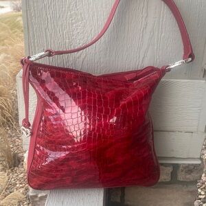 Brighton Cherie Soft Patent Croco lipstick red bag
